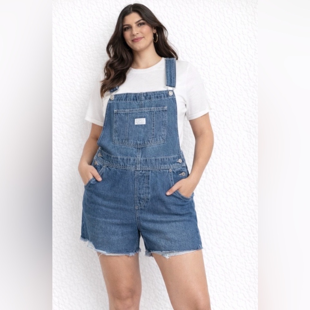 Levi's Blue Denim Overall Shorts